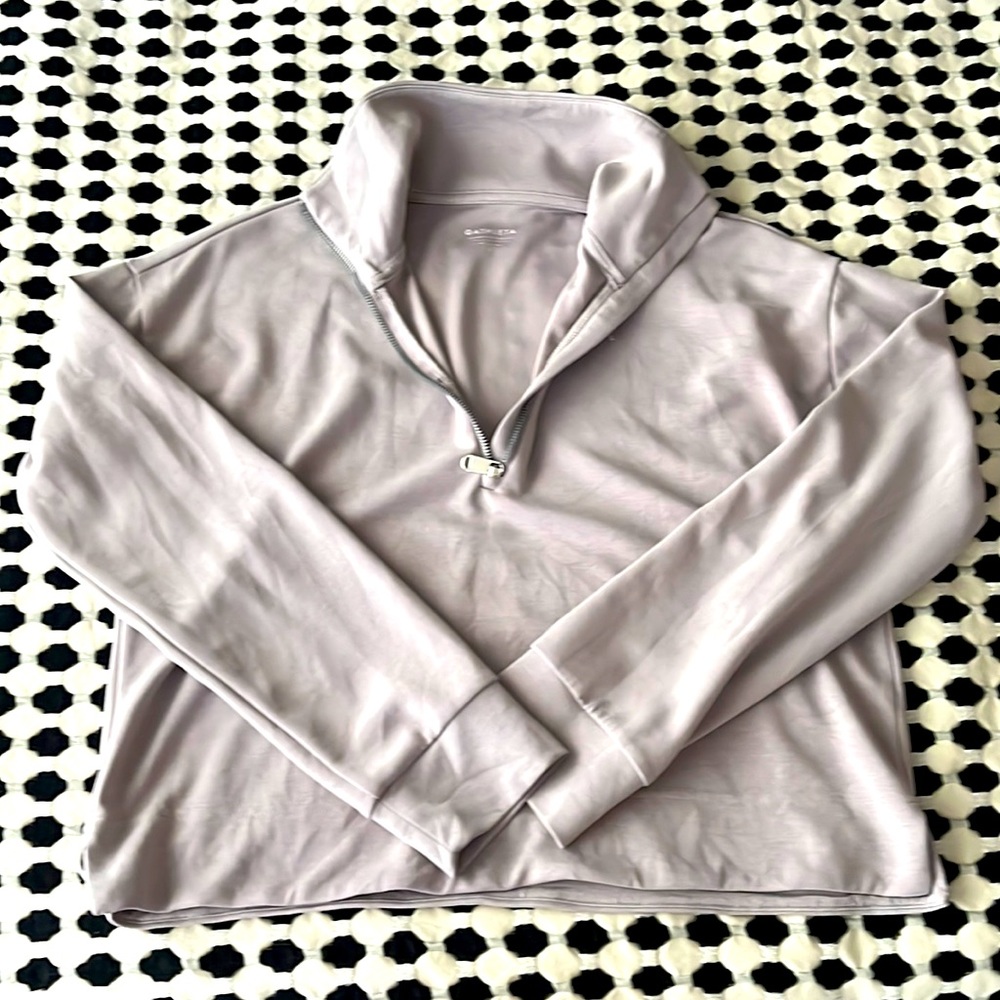 Athleta soft lavender L/S shirt with zipper size Small